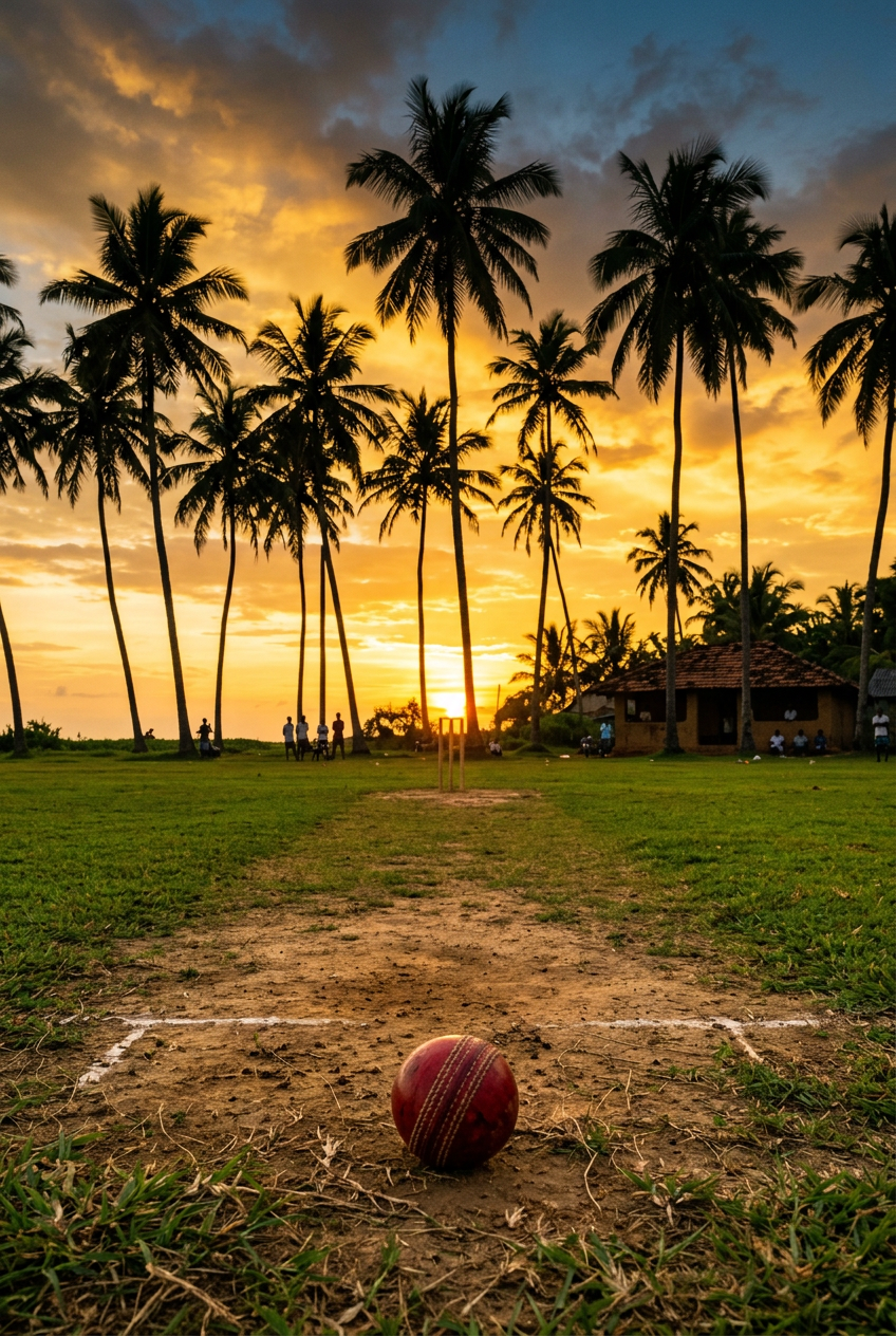 Scenic Sri Lankan cricket pavilion ground