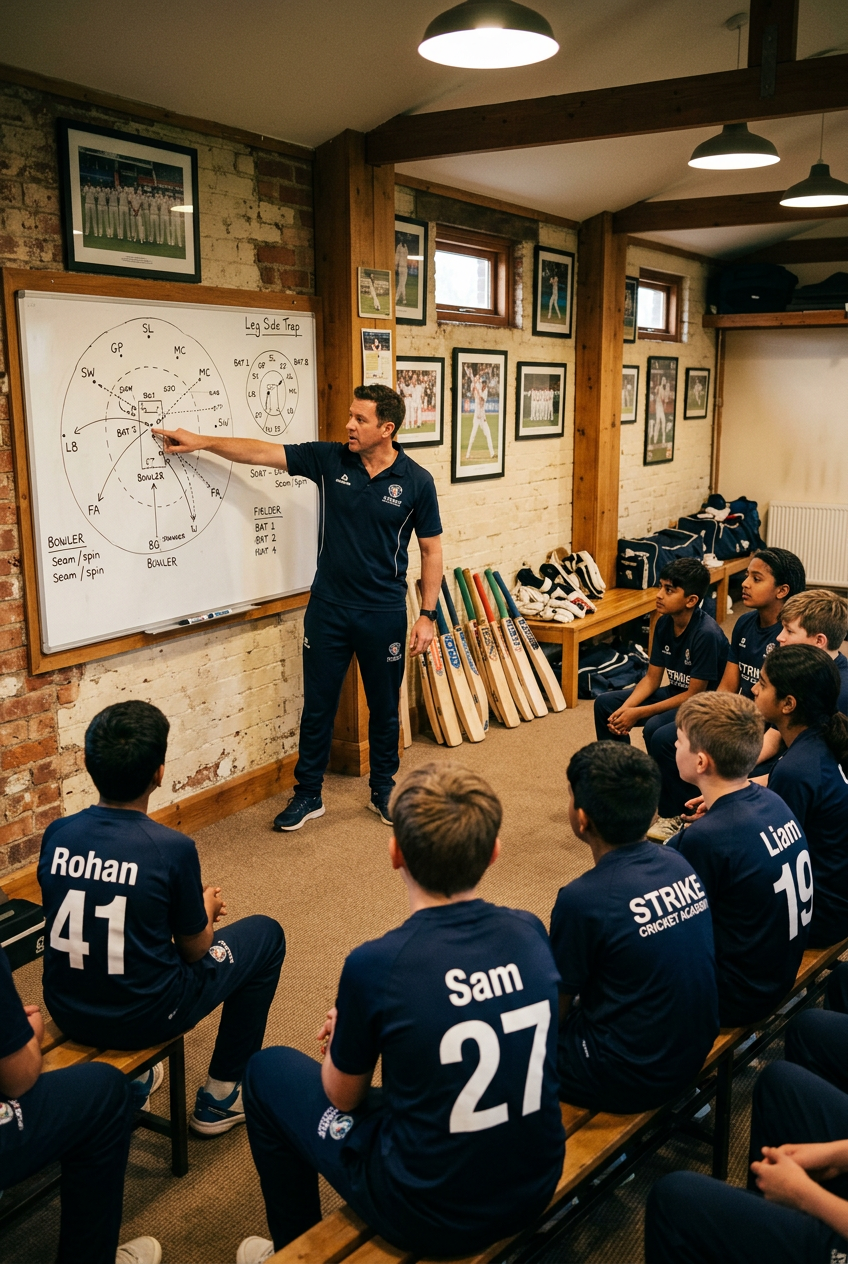 Cricket institute classroom tactical analysis session
